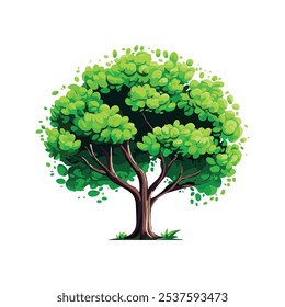 Elegant Green Tree Icon Vector Art