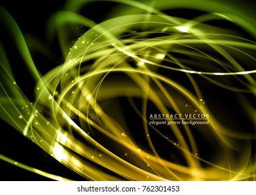 Elegant green vector background. Abstract desidn with sparkling fibers.