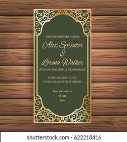 Elegant Green Wedding Invitation Card