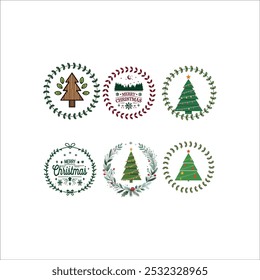 Elegant Green and White Christmas Pattern with Pine Branches