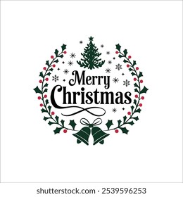 Elegant Green and White Christmas Pattern with Pine Branches"
"Modern Festive Seamless Pattern: Holly, Pine, and Snowflakes"