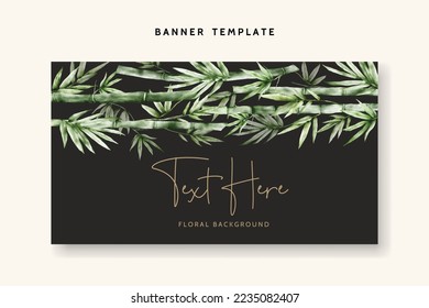 elegant greenery bamboo watercolor floral background