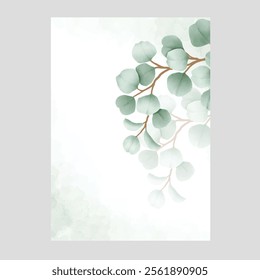  Elegant Greenery Eucalyptus Leaves Wedding Invitation 