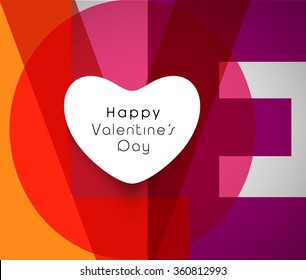 Elegant greeting card design with colorful text Love for Happy Valentine's Day celebration.
