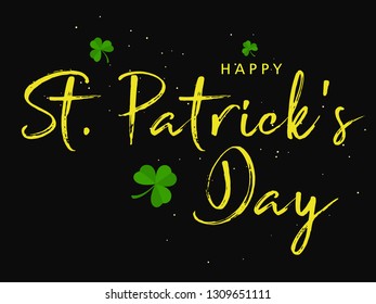 Elegant greeting card design with creative text/font of Happy St. Patrick's Day on decorative background. - Vector illustration