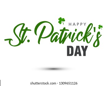 Elegant greeting card design with creative text/font of Happy St. Patrick's Day on decorative background. - Vector illustration