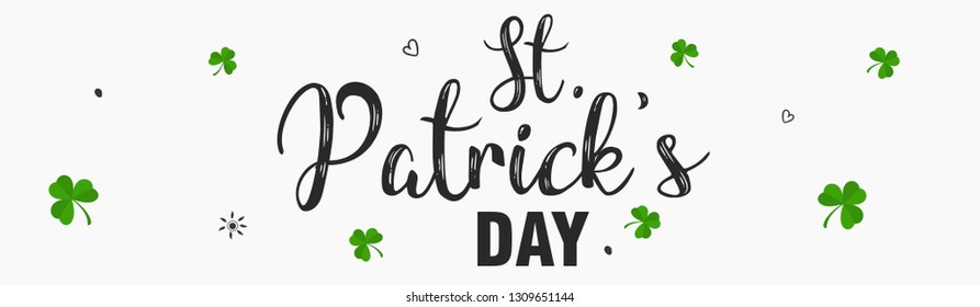 Elegant greeting card design with creative text/font of Happy St. Patrick's Day on decorative background. - Vector illustration