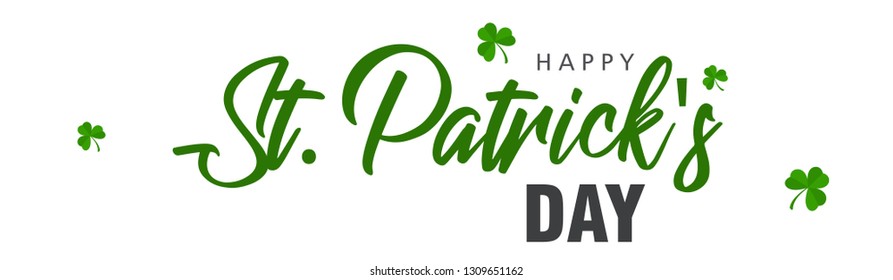 Elegant greeting card design with creative text/font of Happy St. Patrick's Day on decorative background. - Vector illustration