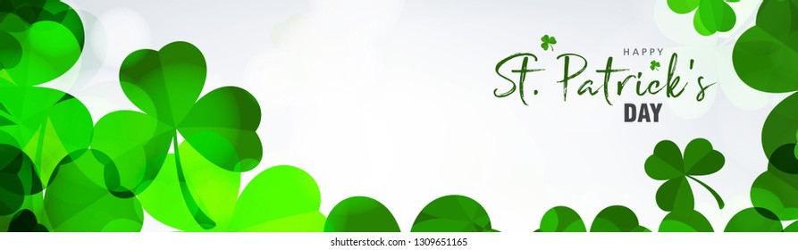 Elegant greeting card design with creative text/font of Happy St. Patrick's Day on decorative background. - Vector illustration