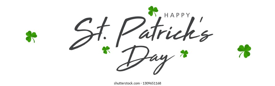 Elegant greeting card design with creative text/font of Happy St. Patrick's Day on decorative background. - Vector illustration