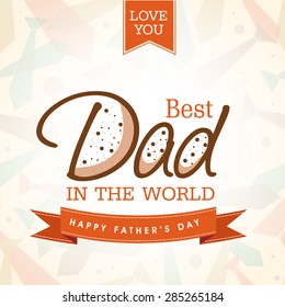 Elegant greeting card design with creative text Best Dad on stylish background for Happy Father's Day celebration. 