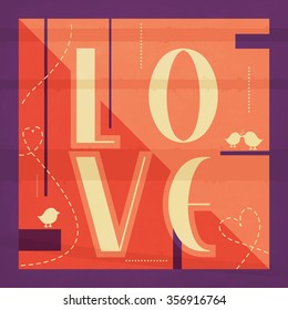 Elegant greeting card design with creative text Love for Happy Valentine's Day celebration.