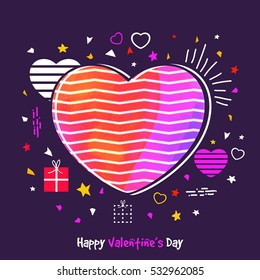 Elegant greeting card design with Creative Heart for Happy Valentine's Day celebration.