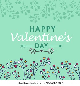 Elegant greeting card design decorated with beautiful hearts for Happy Valentine's Day celebration.