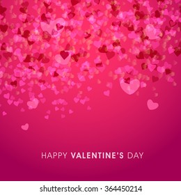 Elegant greeting card design decorated with beautiful hearts for Happy Valentine's Day celebration.