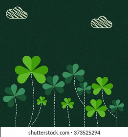 Elegant greeting card design decorated with beautiful Shamrock Leaves for Happy St. Patrick's Day celebration.