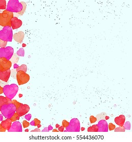 Elegant greeting card design decorated with hearts for Happy Valentine's Day Celebration.
