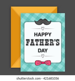 Elegant Greeting Card design with Envelope for Happy Father's Day celebration.