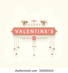 Elegant greeting card design for Happy Valentines Day celebration.