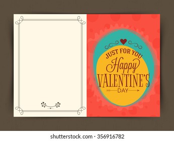 Elegant greeting card design for Happy Valentine's Day celebration.