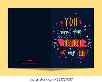 Elegant Greeting Card design for Happy Valentine's Day Celebration.