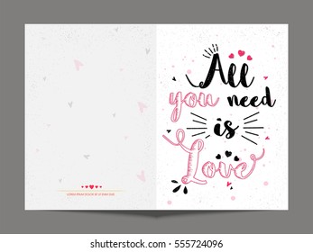 Elegant Greeting Card design for Happy Valentine's Day Celebration.