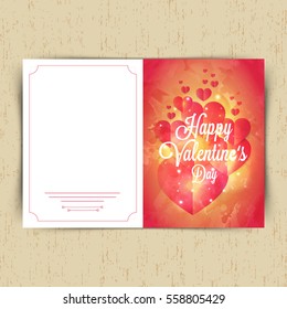 Elegant greeting card design for Happy Valentine's Day celebration.