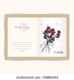 Elegant greeting card design for Happy Valentine's Day celebration.