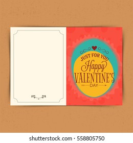 Elegant greeting card design for Happy Valentine's Day celebration.
