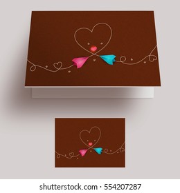 Elegant Greeting Card design with hearts decoration for Happy Valentine's Day celebration.