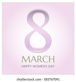 Elegant greeting card design for International Women's Day. 8 march card. Vector illustration