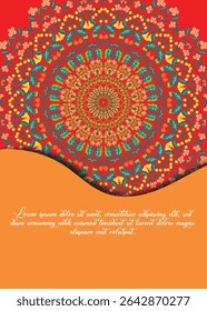 Elegant greeting card  design with mandala