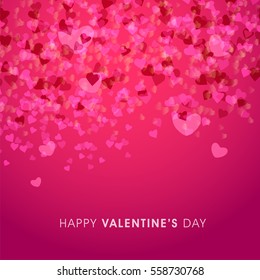 Elegant greeting card design on pink hearts decorated background for Valentine's Day Celebration.