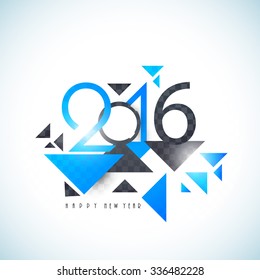 Elegant greeting card design with stylish text 2016 on shiny background for Happy New Year celebration.