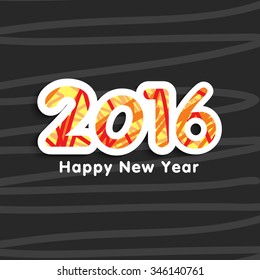 Elegant greeting card design with stylish text 2016 for Happy New Year celebration.