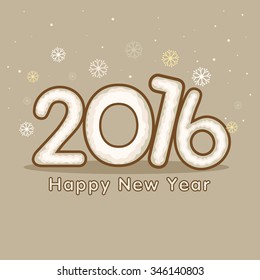 Elegant greeting card design with stylish text 2016 on snowflakes decorated background for Happy New Year celebration.