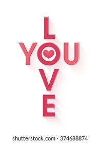 Elegant greeting card design with stylish text I Love You for Happy Valentine's Day celebration.