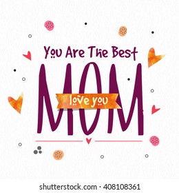 Elegant greeting card design with stylish text Mom for Happy Mother's Day celebration.