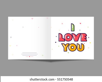 Elegant greeting card design with stylish text I Love You for Happy Valentine's Day celebration.