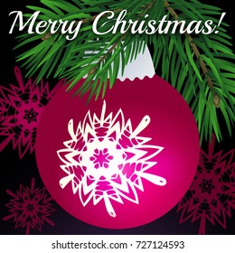 Elegant greeting card design with stylish text Merry Christmas
 on shiny  background 