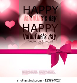 Elegant greeting card with hearts and copy space. Valentine's day background. Vector illustration