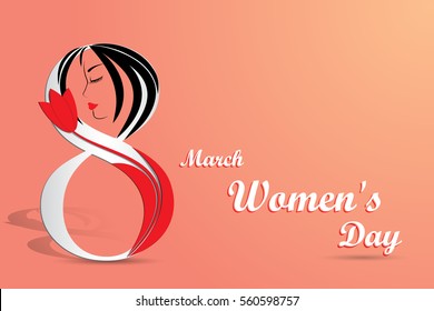 Elegant greeting card for International Women's Day