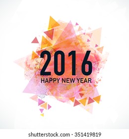 Elegant greeting card with stylish text 2016 on creative abstract background for Happy New Year celebration.