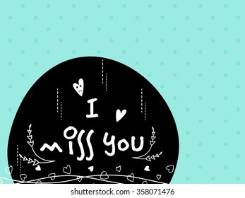 Elegant greeting card with stylish text I Miss You for Happy Valentine's Day celebration.