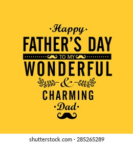 Elegant greeting or invitation card design in yellow color for wonderful charming Dad on occasion of Happy Father's Day celebration. 