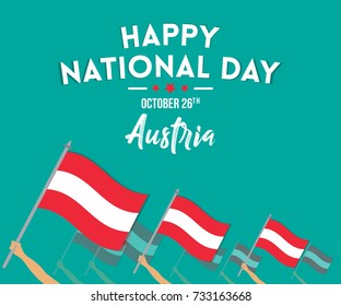 Elegant greetings for national day in Austria. Creative vector illustration patriotic and flag designs for Austria. Can be used for backgrounds, banner, poster and advertisement.