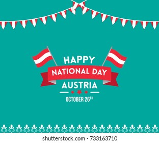 Elegant greetings for national day in Austria. Creative vector illustration patriotic and flag designs for Austria. Can be used for backgrounds, banner, poster and advertisement.