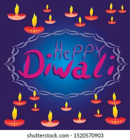 Elegant greetings vector illustration for indian festival diwali celebrations. Can be used for advertisement, poster, banner and backgrounds. Happy Diwali