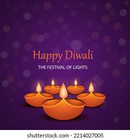 Elegant greetings vector illustration for Indian festival Diwali celebrations. Happy Diwali vector for advertisement, poster, banner, and backgrounds.