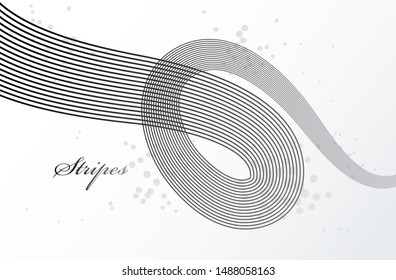 Elegant grey lines vector dimensional abstract background, 3D dynamic curve stripes in motion beautiful design element, template for banner or poster and other ads.